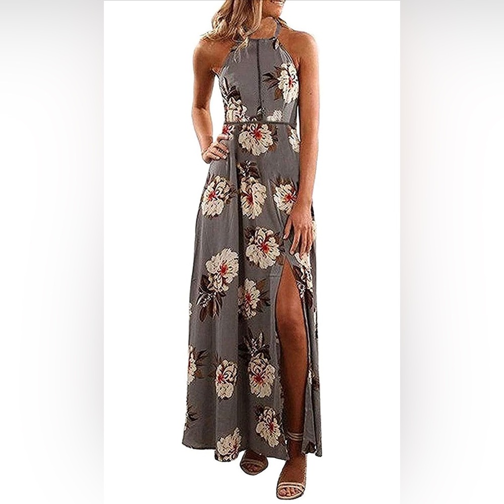 Floral halter dress